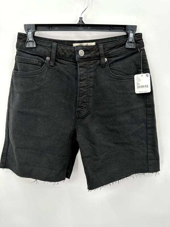 Free People Pants - FREE PEOPLE NWT Black Denim Raw Hem Cut Off Shorts // 26